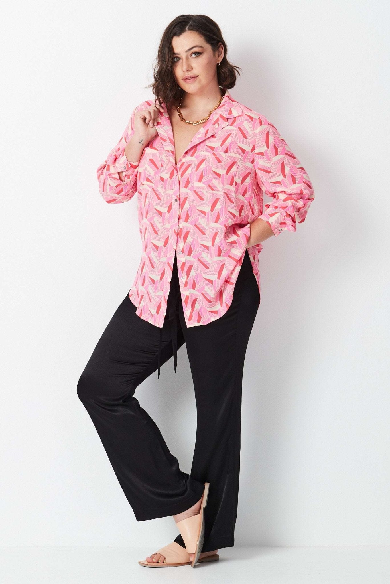 Escher Print Shirt - Pink - 17 Sundays17 SundaysEscher Print Shirt - Pink