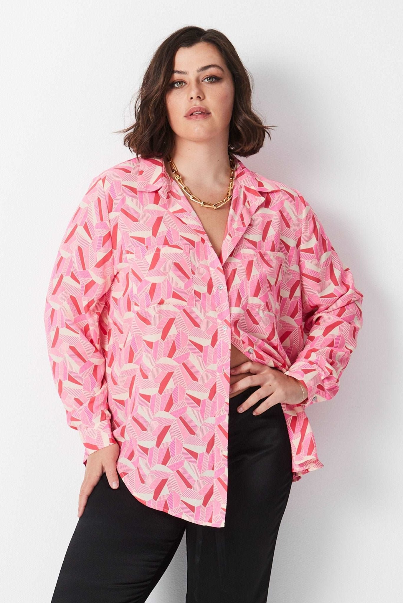 Escher Print Shirt - Pink - 17 Sundays17 SundaysEscher Print Shirt - Pink