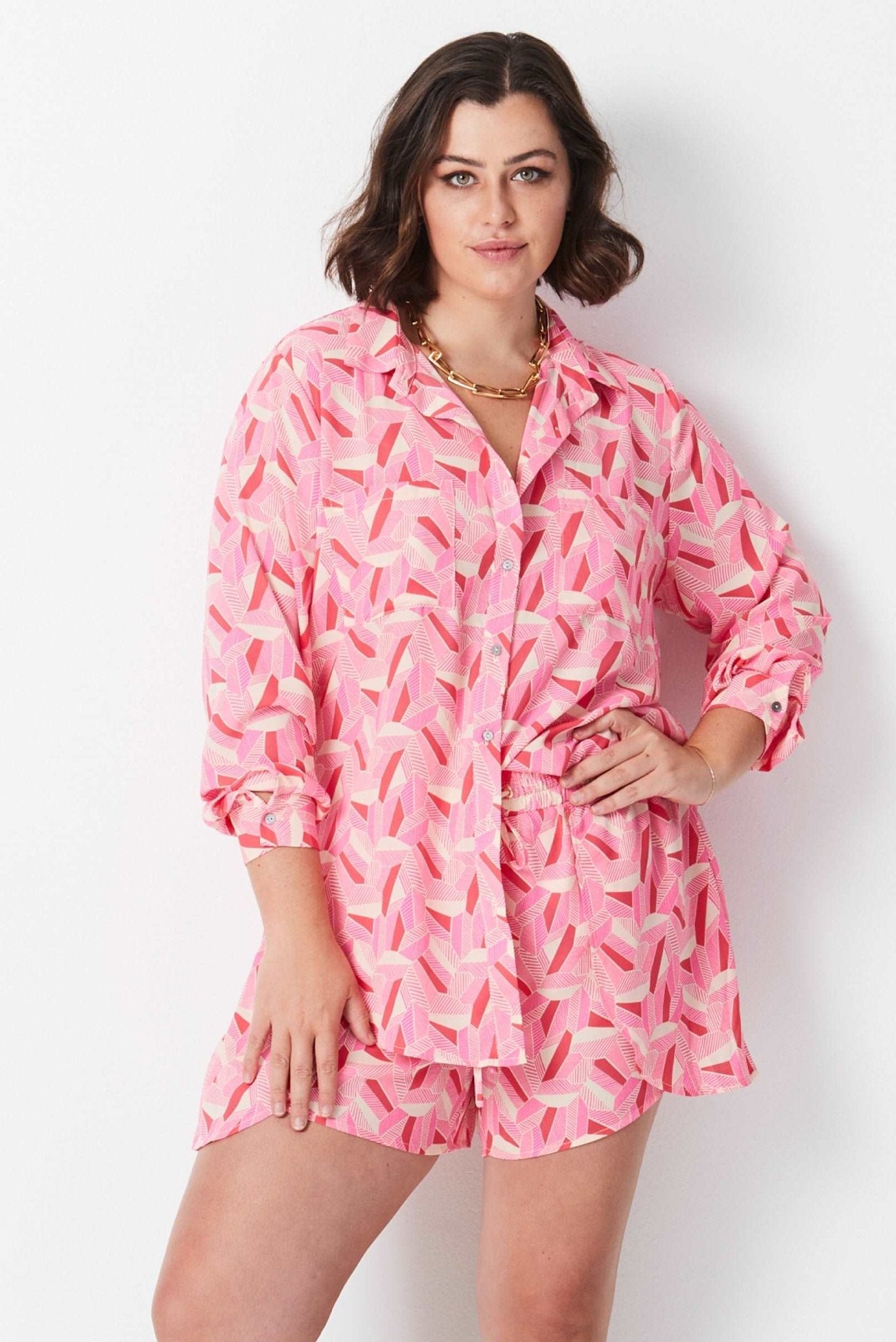 Escher Print Shirt - Pink - 17 Sundays17 SundaysEscher Print Shirt - Pink