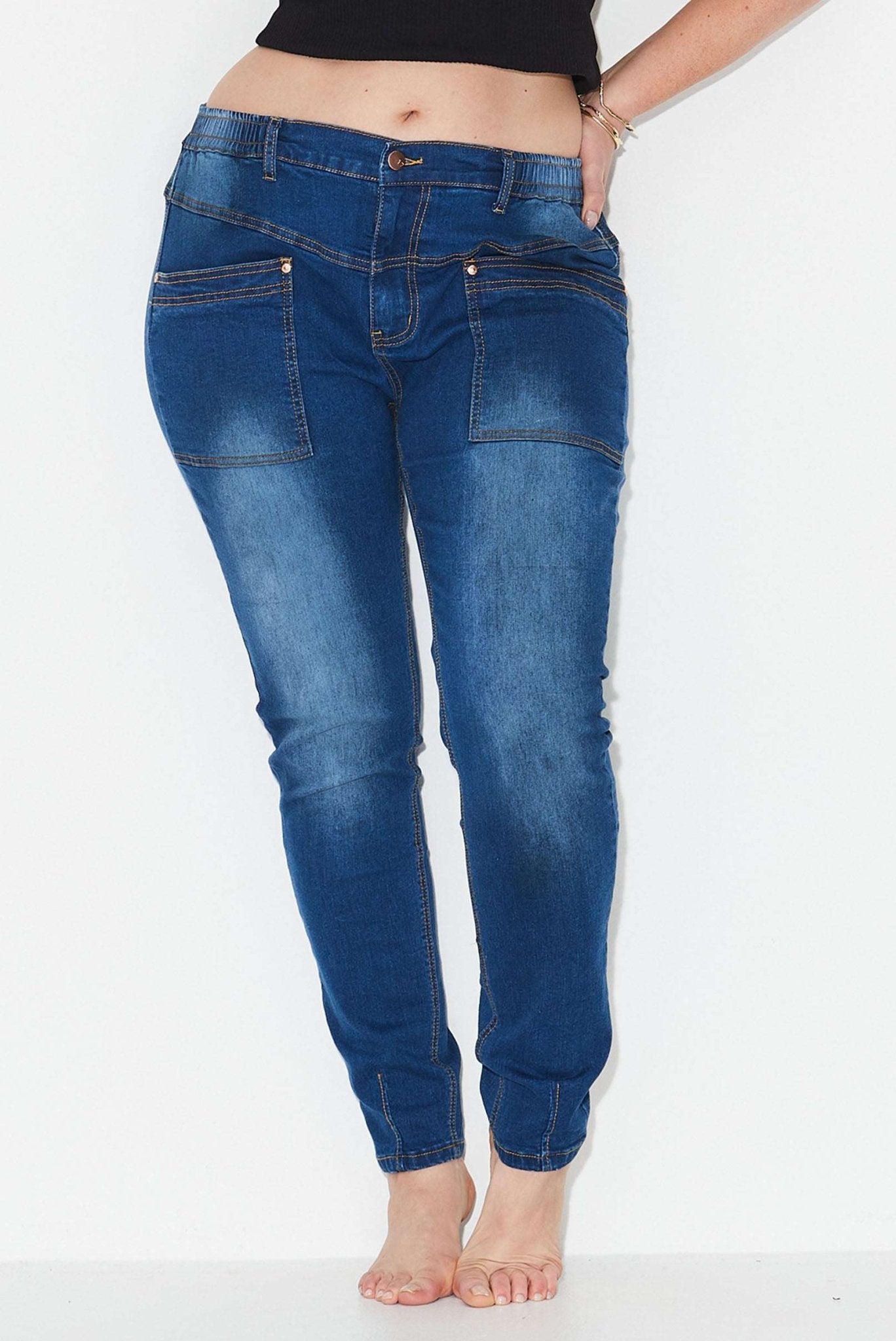Shakers Patch Pocket Tapered Jeans - Neon Wash - 17 Sundays17 SundaysShakers Patch Pocket Tapered Jeans - Neon Wash