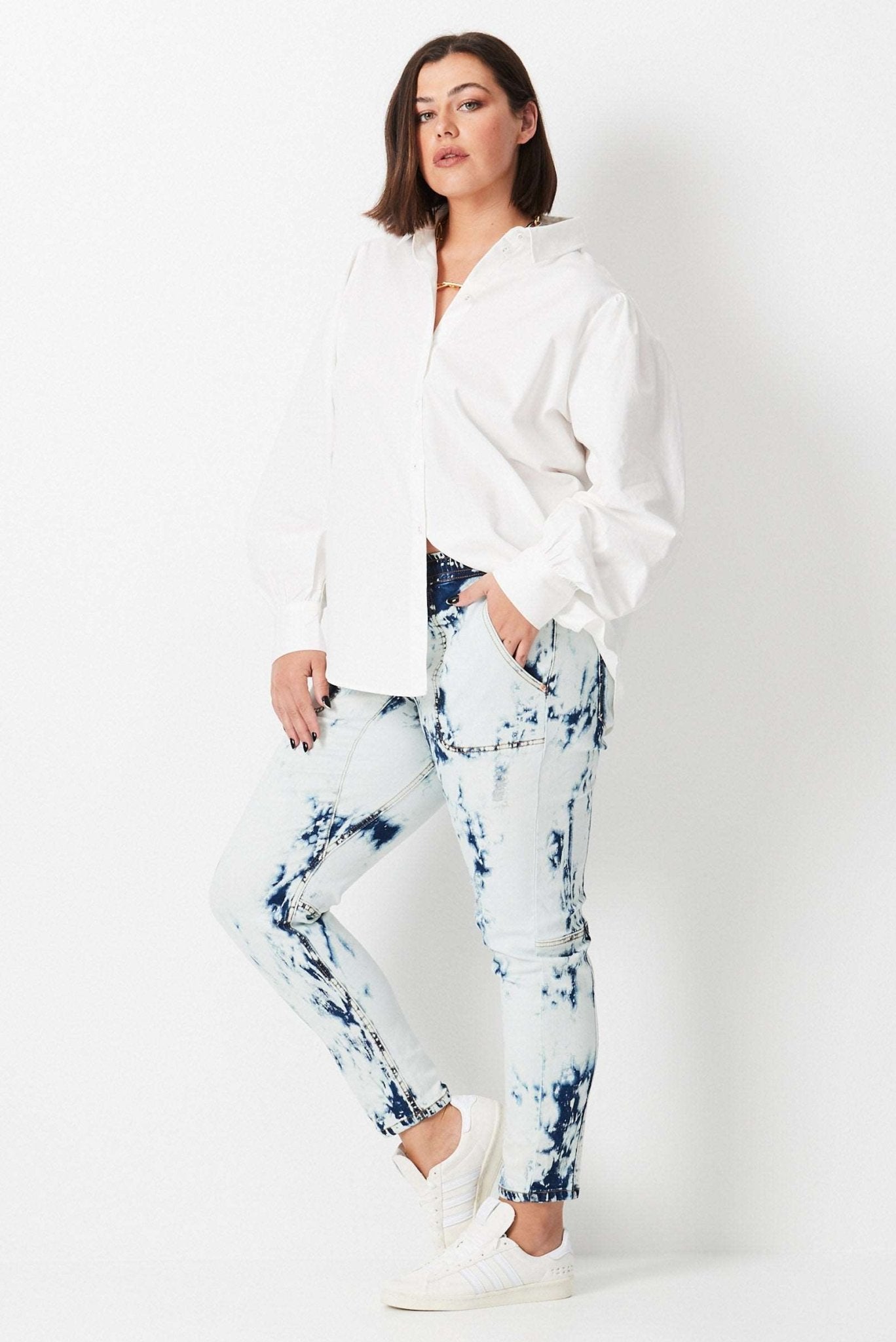 Utility Shirt - White - 17 Sundays17 SundaysBalloon Sleeve Utility Shirt - White