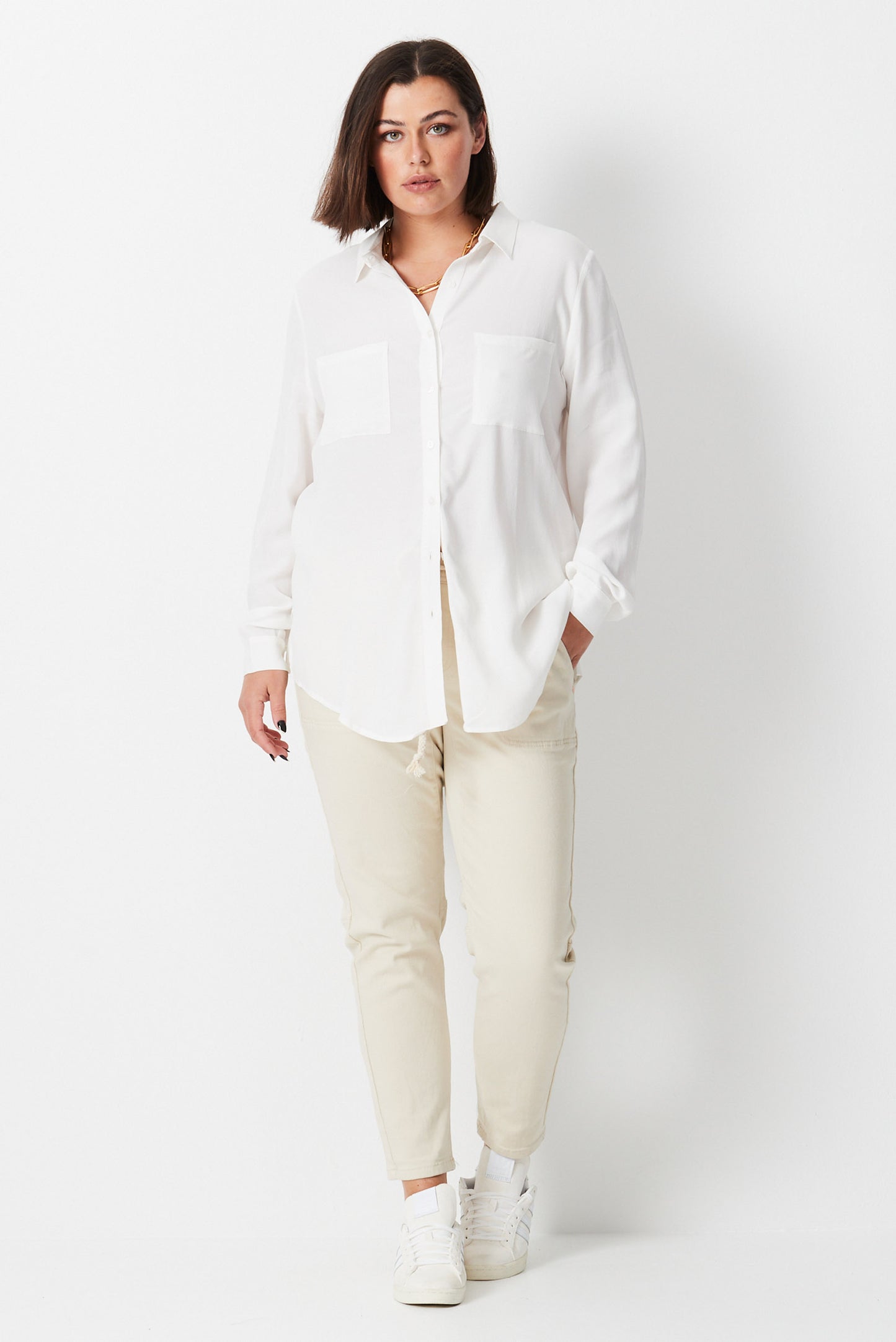 Relaxed Crepe Shirt - White