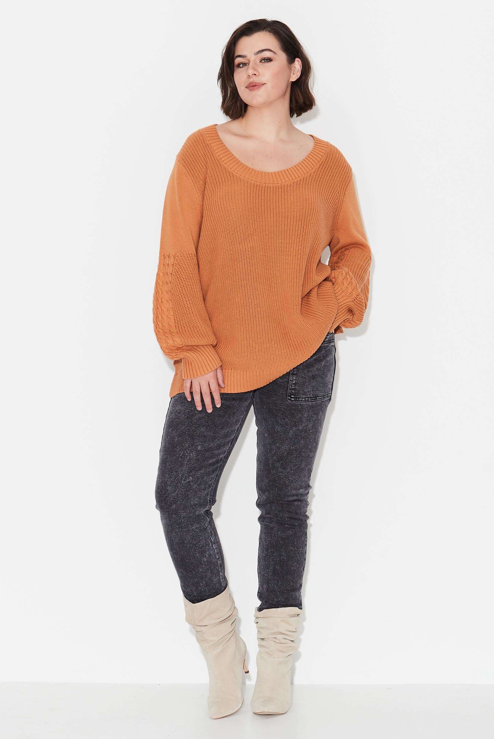 Cable Sleeve Knit - Honey