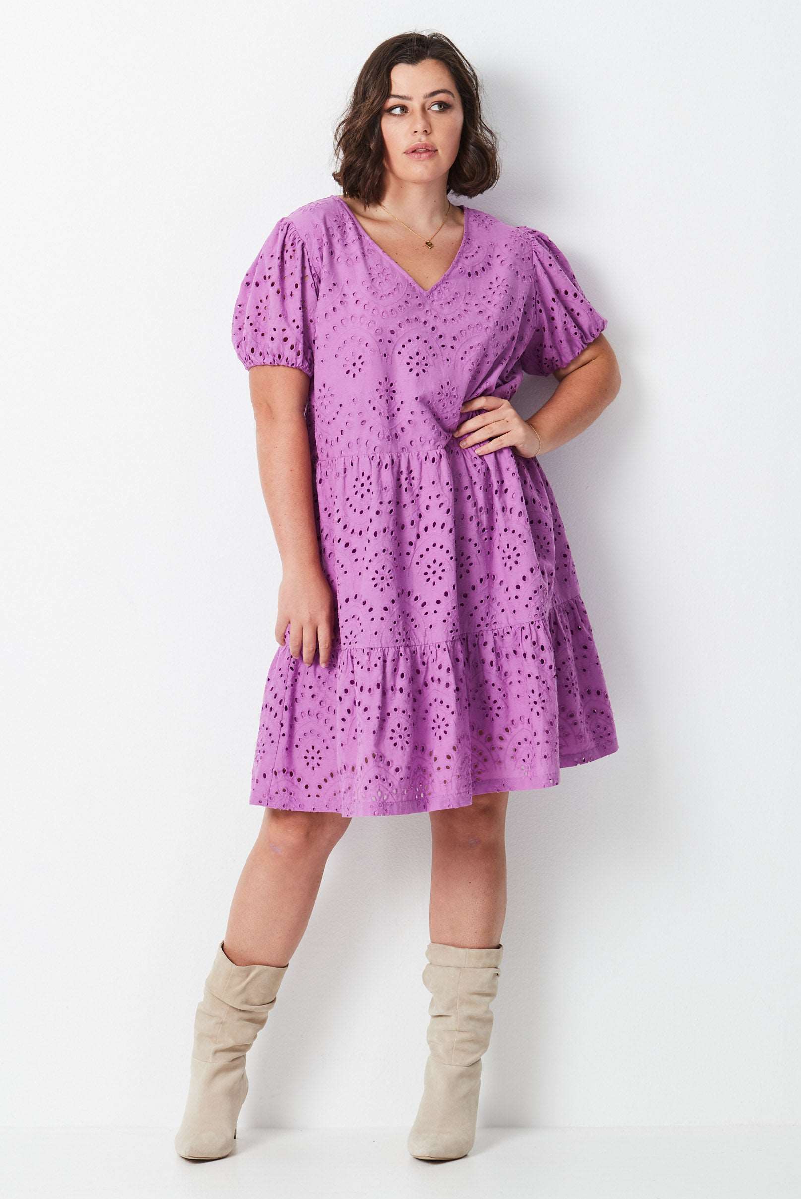 Summer Lace Dress- Purple