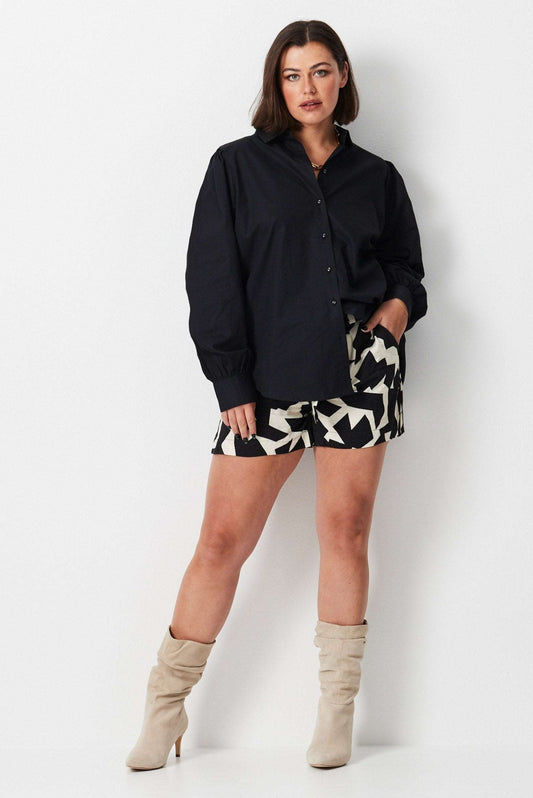 Utility Shirt - Black - 17 Sundays17 SundaysBalloon Sleeve Utility Shirt - Black