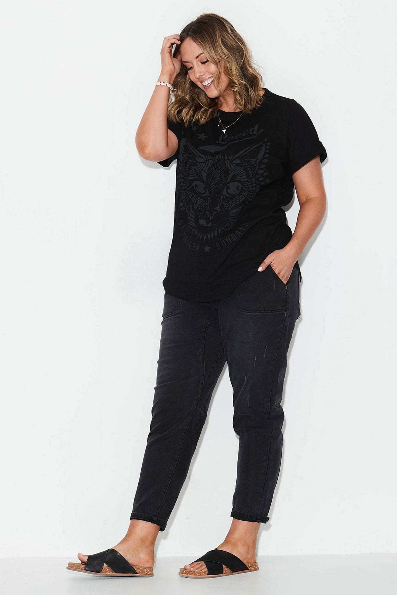 Cat Tee - Black - 17 Sundays17 SundaysCat Tee - Black