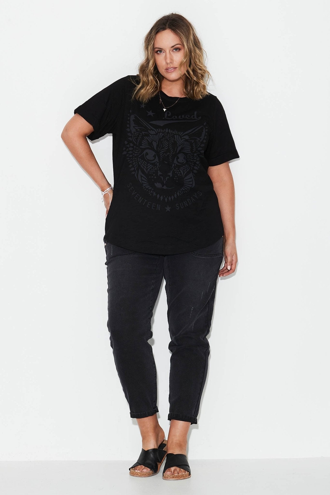 Cat Tee - Black - 17 Sundays17 SundaysCat Tee - Black